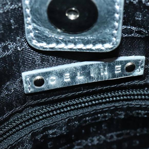 CELINE Tote Bag Leather Silver Auth 88261 - Picture 10 of 16